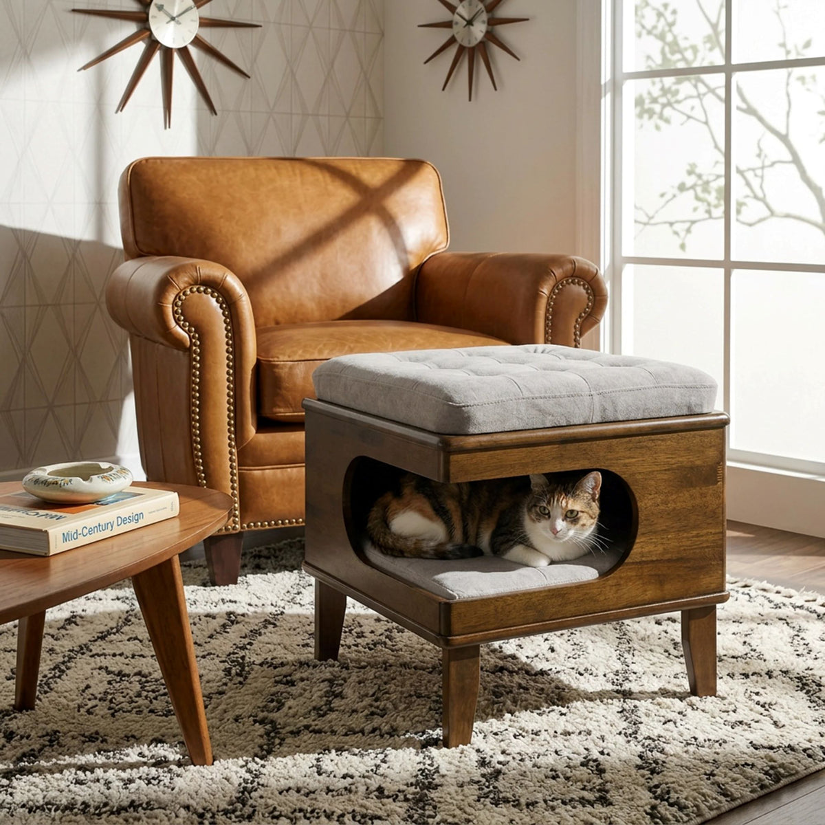 Cloud Haven™ | 2-in-1 Ottoman & Cat Hideaway