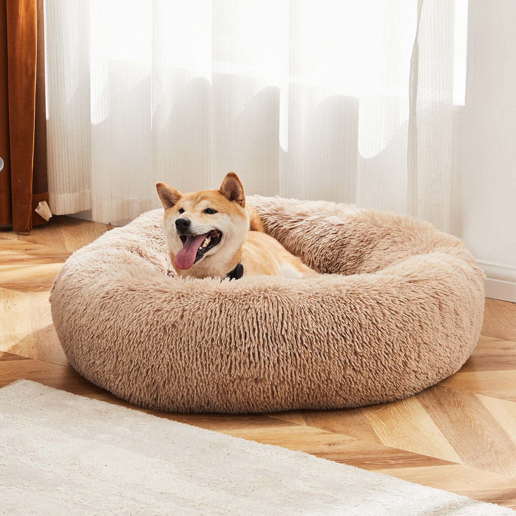 Cloud Calming Bed™ – Anti-Slip Plush Donut Bed for Dogs & Cats