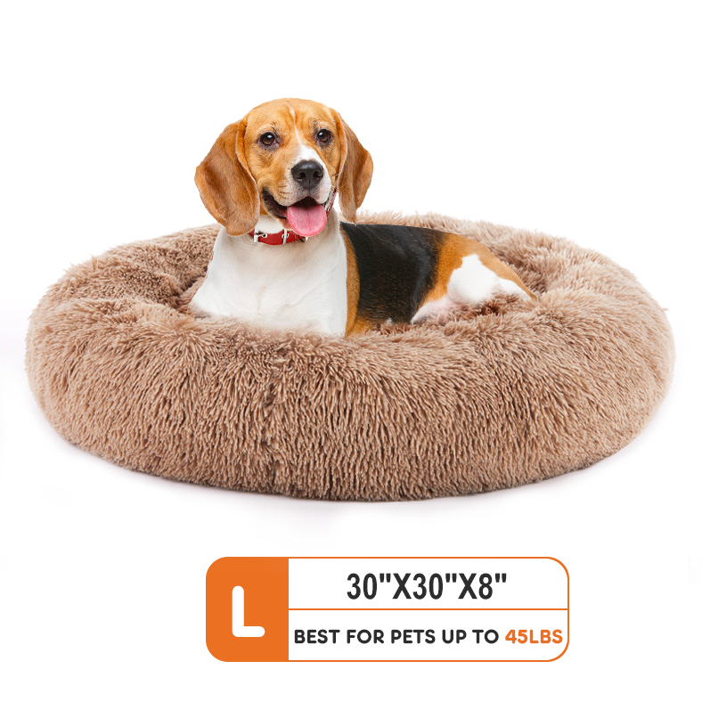 Cloud Calming Bed™ – Anti-Slip Plush Donut Bed for Dogs & Cats