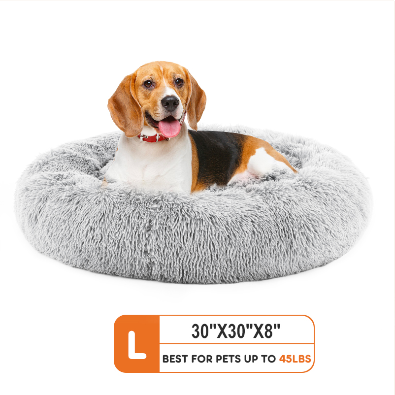 Cloud Calming Bed™ – Anti-Slip Plush Donut Bed for Dogs & Cats