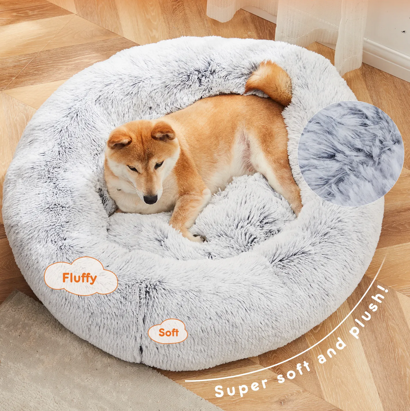 Cloud Calming Bed™ – Anti-Slip Plush Donut Bed for Dogs & Cats