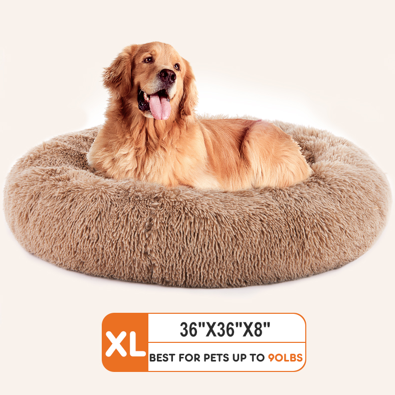 Cloud Calming Bed™ – Anti-Slip Plush Donut Bed for Dogs & Cats