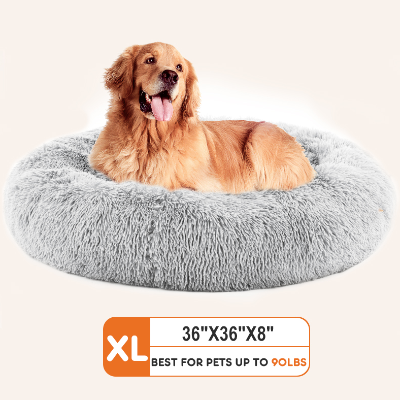 Cloud Calming Bed™ – Anti-Slip Plush Donut Bed for Dogs & Cats
