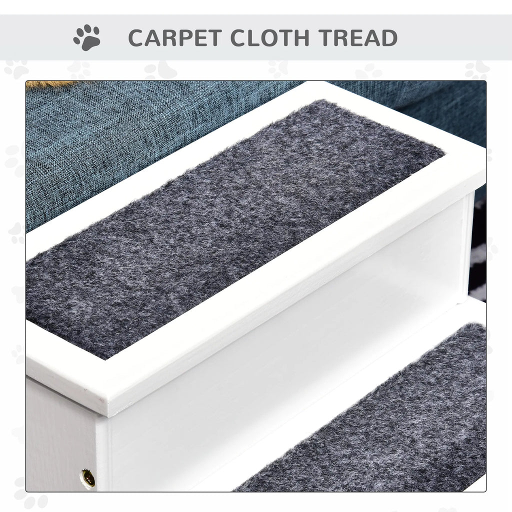 Close-up of the gray carpeted tread on the Cloud Steps